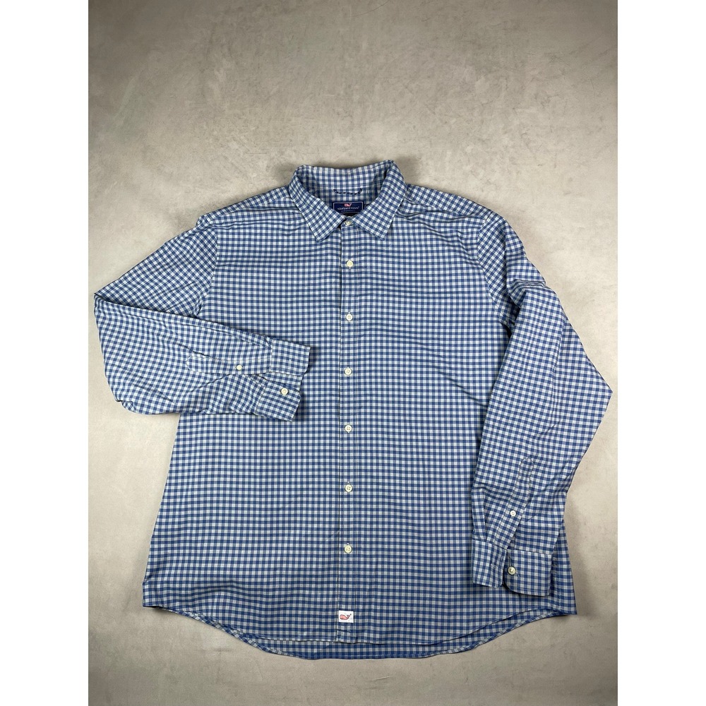 Vineyard Vines Blue & White Gingham Button-Down Shirt